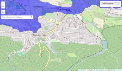 210m auf der Flood Map